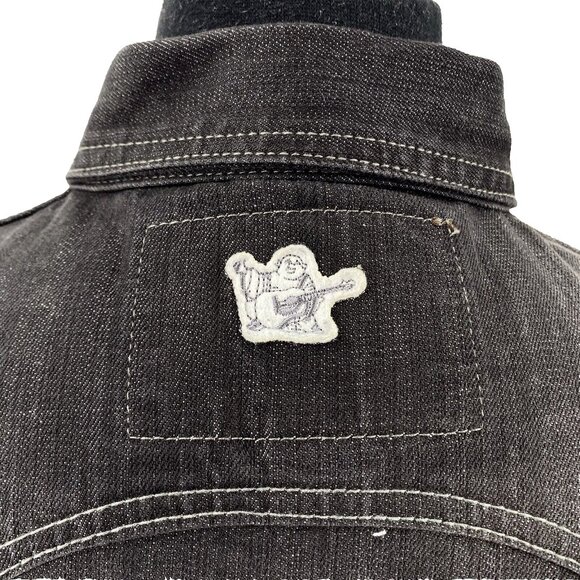 NWT True Religion Denim Jacket Jimmy 1971 Western Mens XXL Black Jeans MSRP $382 - Picture 9 of 16
